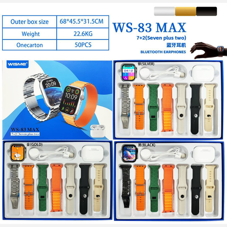 ساعت هوشمند Ws 83 max برند WISME به همراه ایرپاد