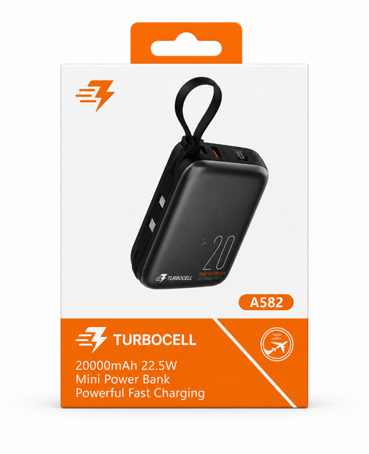 پاوربانک 20هزار/20000میلی آمپر توربوسلTurboCell مدل A582